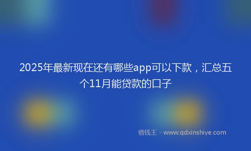 2025年最新现在还有哪些app可以下款，汇总五个11月能贷款的口子