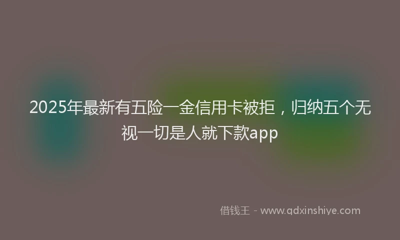 2025年最新有五险一金信用卡被拒，归纳五个无视一切是人就下款app