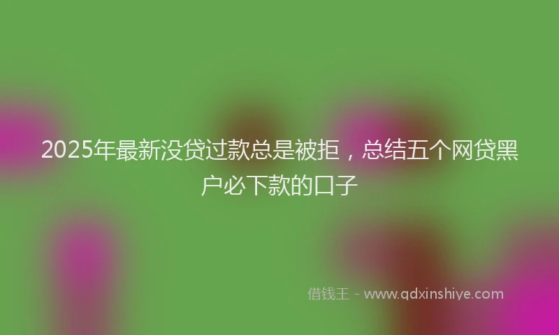2025年最新没贷过款总是被拒，总结五个网贷黑户必下款的口子