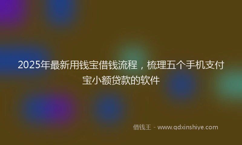 2025年最新用钱宝借钱流程，梳理五个手机支付宝小额贷款的软件