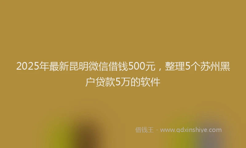 2025年最新昆明微信借钱500元，整理5个苏州黑户贷款5万的软件