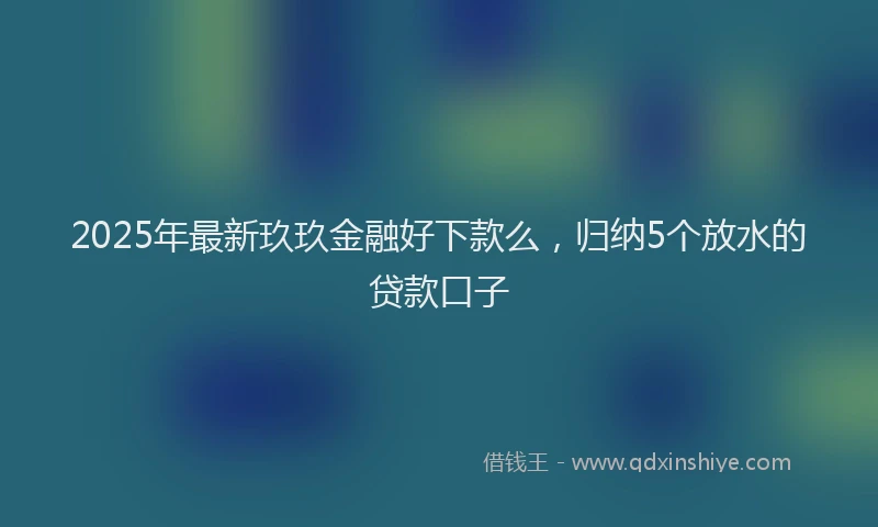 2025年最新玖玖金融好下款么，归纳5个放水的贷款口子