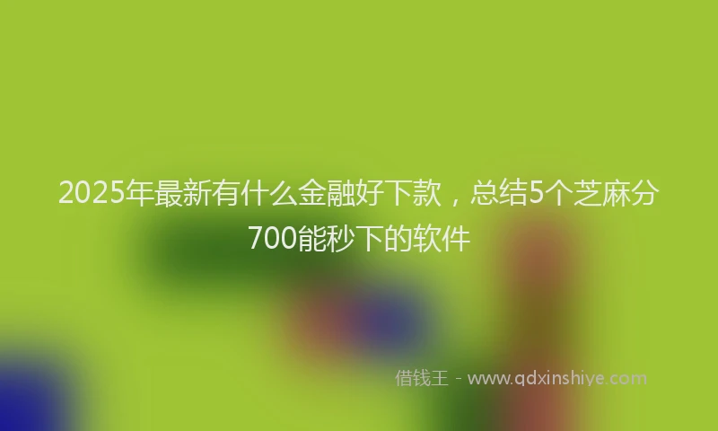 2025年最新有什么金融好下款，总结5个芝麻分700能秒下的软件