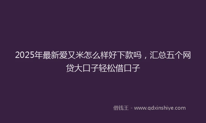 2025年最新爱又米怎么样好下款吗，汇总五个网贷大口子轻松借口子