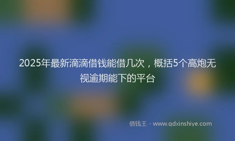 2025年最新滴滴借钱能借几次，概括5个高炮无视逾期能下的平台