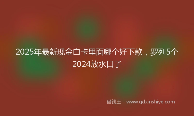 2025年最新现金白卡里面哪个好下款，罗列5个2024放水口子