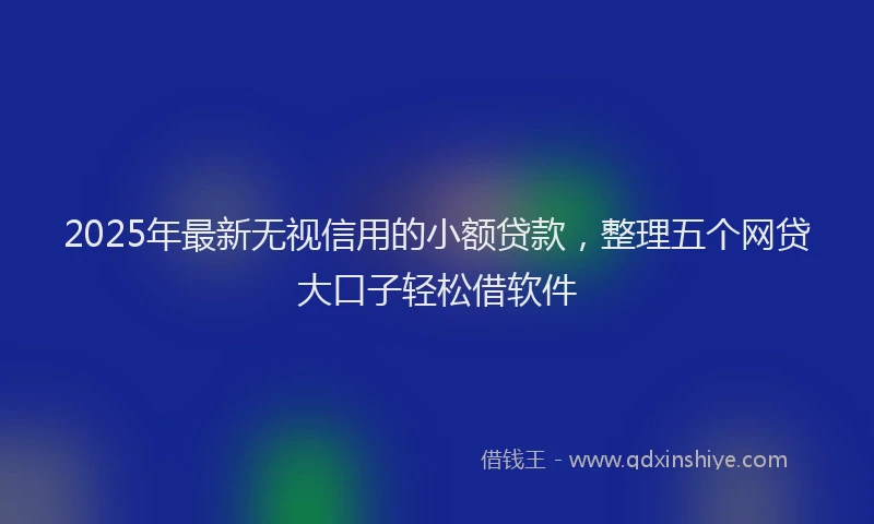 2025年最新无视信用的小额贷款，整理五个网贷大口子轻松借软件