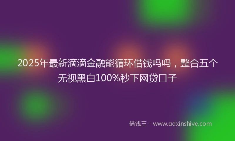 2025年最新滴滴金融能循环借钱吗吗，整合五个无视黑白100%秒下网贷口子