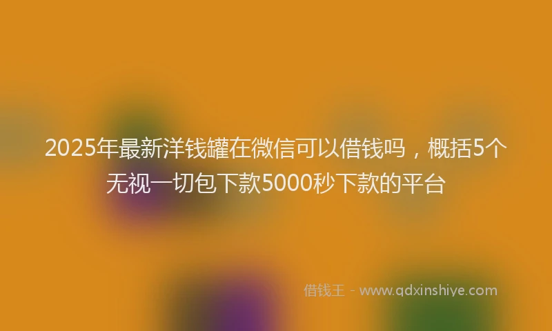 2025年最新洋钱罐在微信可以借钱吗，概括5个无视一切包下款5000秒下款的平台