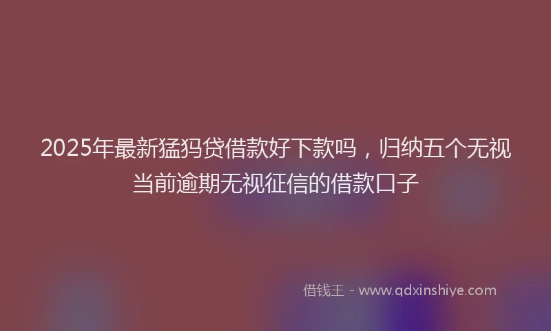 2025年最新猛犸贷借款好下款吗，归纳五个无视当前逾期无视征信的借款口子
