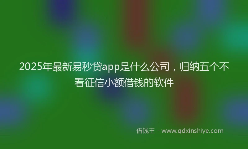 2025年最新易秒贷app是什么公司，归纳五个不看征信小额借钱的软件