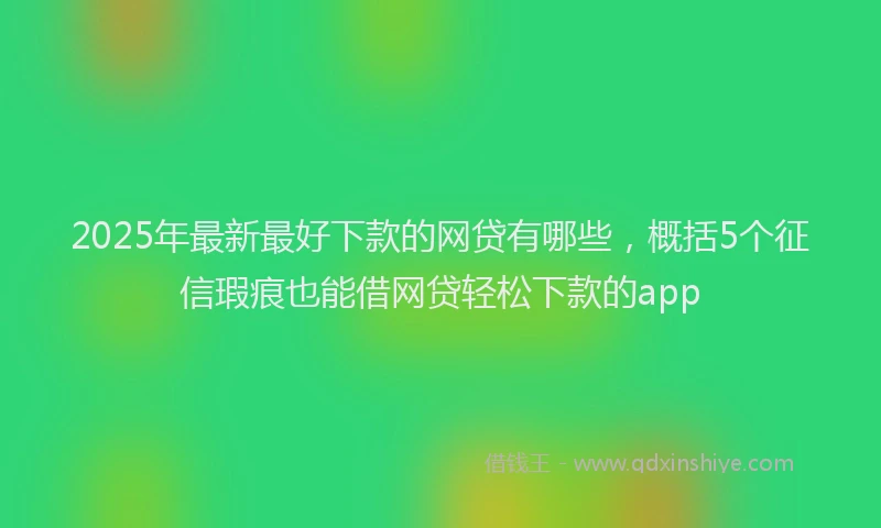 2025年最新最好下款的网贷有哪些，概括5个征信瑕疵也能借网贷轻松下款的app