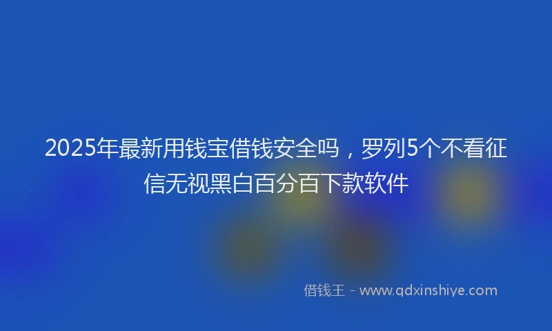 2025年最新用钱宝借钱安全吗，罗列5个不看征信无视黑白百分百下款软件