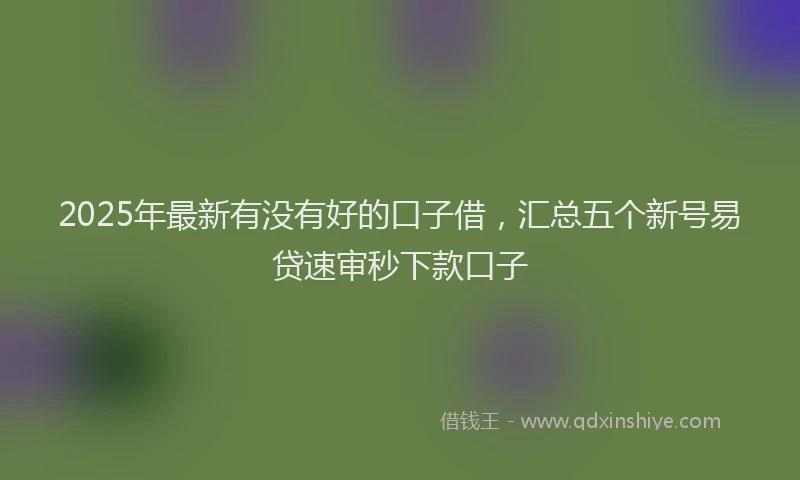 2025年最新有没有好的口子借，汇总五个新号易贷速审秒下款口子