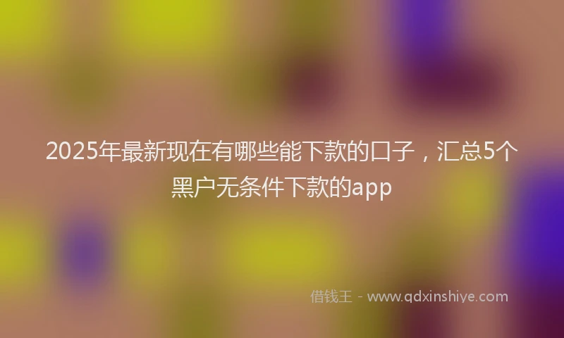 2025年最新现在有哪些能下款的口子，汇总5个黑户无条件下款的app