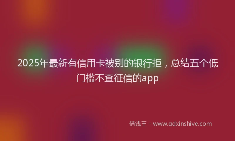2025年最新有信用卡被别的银行拒，总结五个低门槛不查征信的app