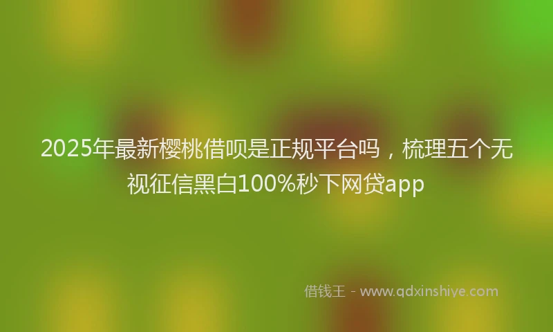 2025年最新樱桃借呗是正规平台吗，梳理五个无视征信黑白100%秒下网贷app