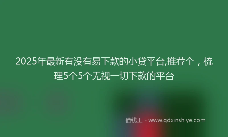 2025年最新有没有易下款的小贷平台,推荐个，梳理5个5个无视一切下款的平台