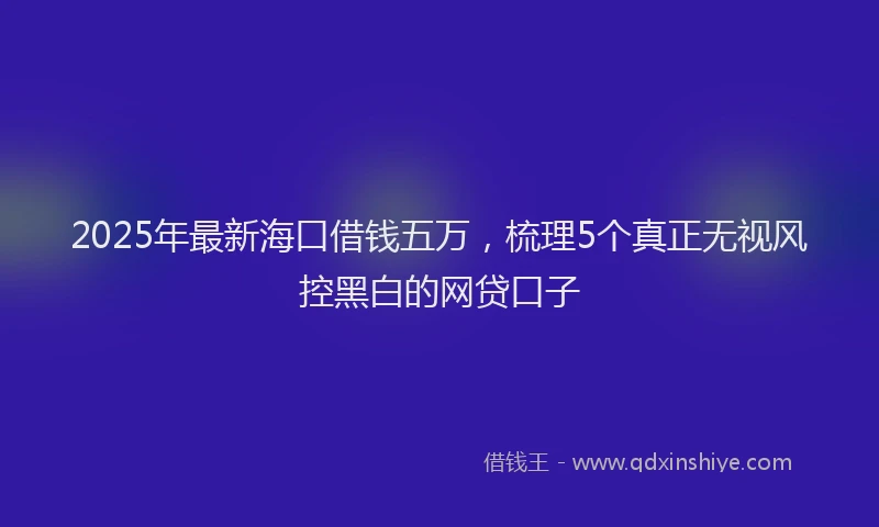2025年最新海口借钱五万，梳理5个真正无视风控黑白的网贷口子