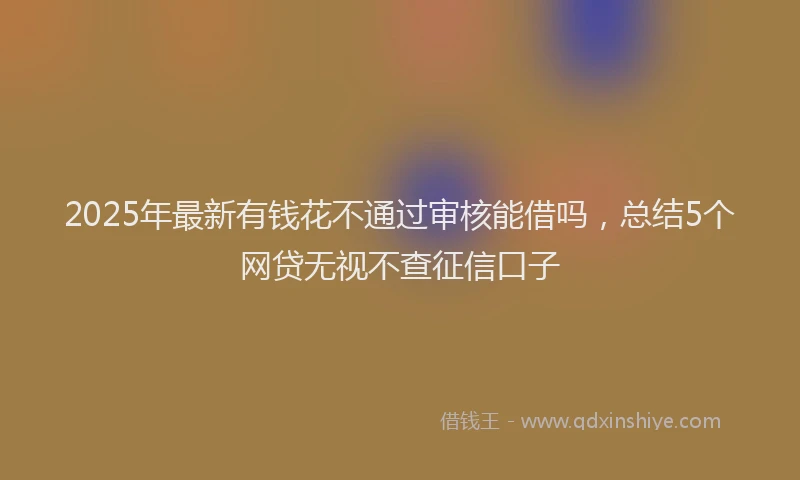 2025年最新有钱花不通过审核能借吗，总结5个网贷无视不查征信口子