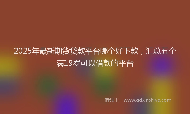 2025年最新期货贷款平台哪个好下款，汇总五个满19岁可以借款的平台