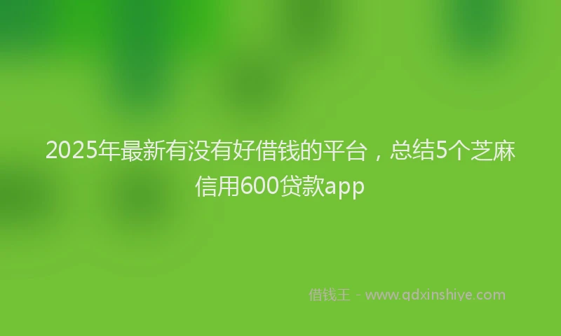2025年最新有没有好借钱的平台，总结5个芝麻信用600贷款app