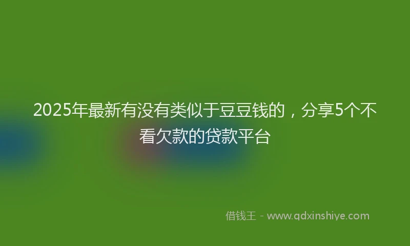 2025年最新有没有类似于豆豆钱的，分享5个不看欠款的贷款平台