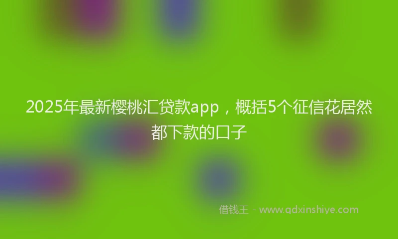 2025年最新樱桃汇贷款app，概括5个征信花居然都下款的口子