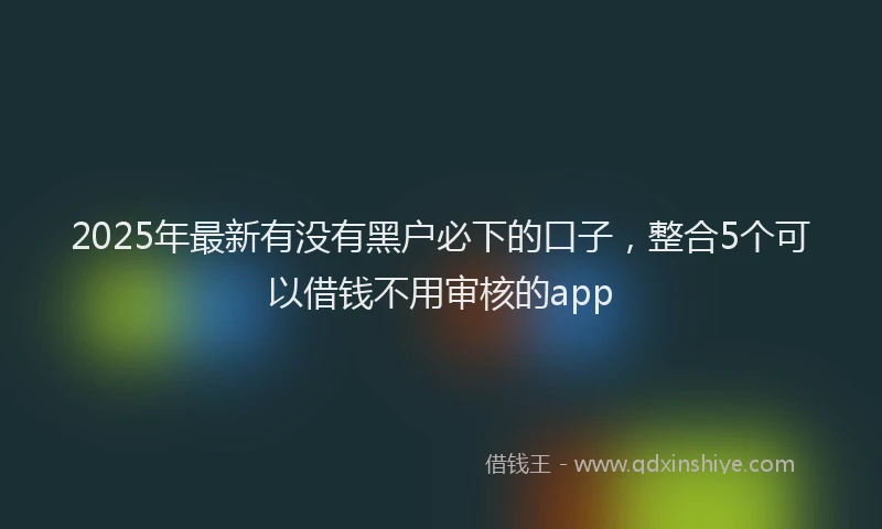 2025年最新有没有黑户必下的口子，整合5个可以借钱不用审核的app