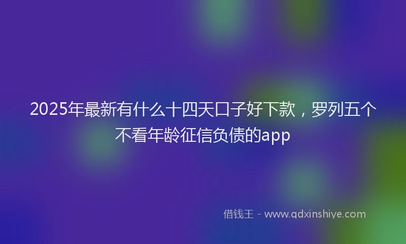2025年最新有什么十四天口子好下款，罗列五个不看年龄征信负债的app