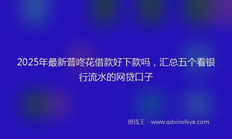 2025年最新普咚花借款好下款吗，汇总五个看银行流水的网贷口子