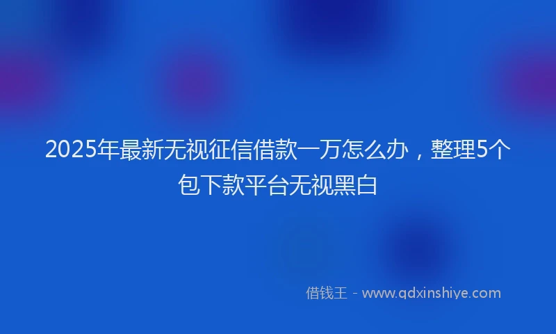 2025年最新无视征信借款一万怎么办，整理5个包下款平台无视黑白