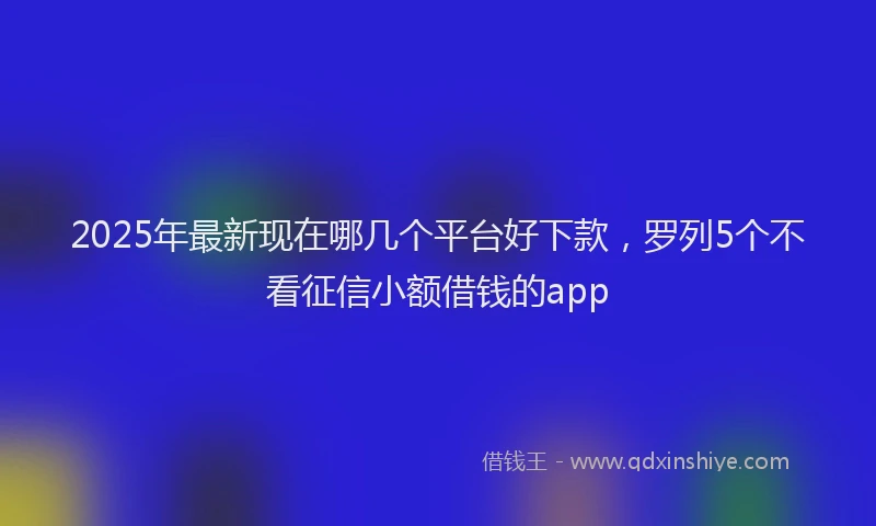 2025年最新现在哪几个平台好下款，罗列5个不看征信小额借钱的app