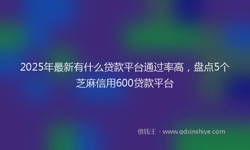2025年最新有什么贷款平台通过率高，盘点5个芝麻信用600贷款平台