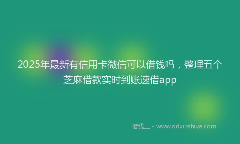 2025年最新有信用卡微信可以借钱吗，整理五个芝麻借款实时到账速借app