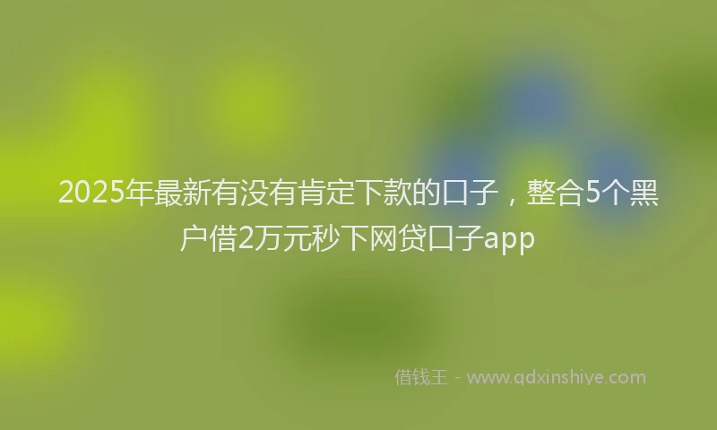 2025年最新有没有肯定下款的口子，整合5个黑户借2万元秒下网贷口子app