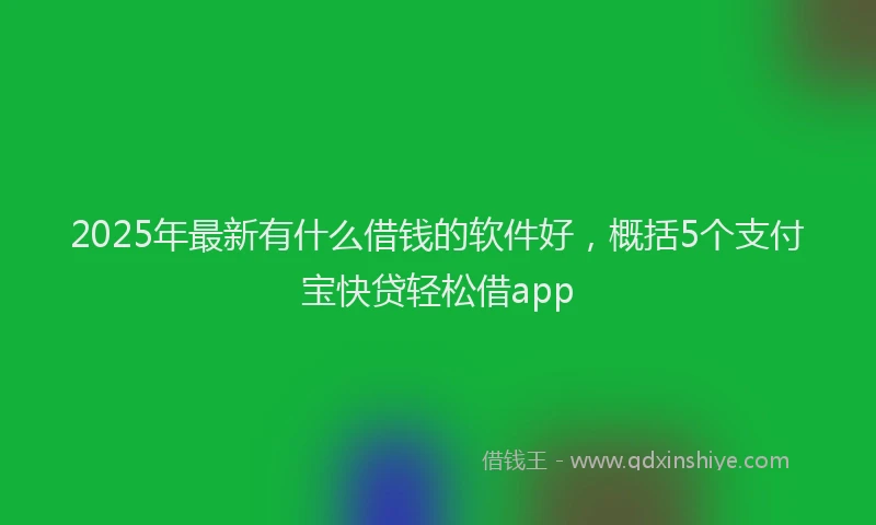 2025年最新有什么借钱的软件好，概括5个支付宝快贷轻松借app