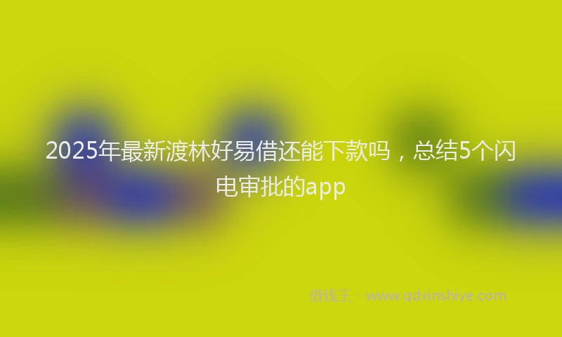 2025年最新渡林好易借还能下款吗，总结5个闪电审批的app