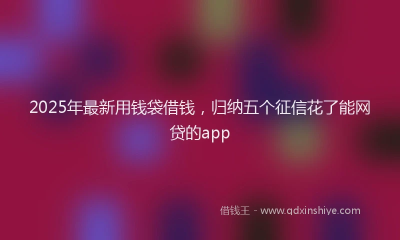 2025年最新用钱袋借钱，归纳五个征信花了能网贷的app