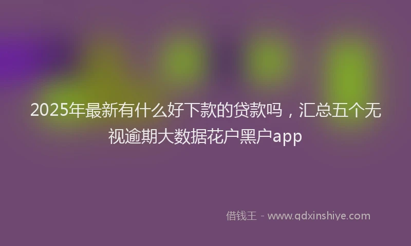 2025年最新有什么好下款的贷款吗，汇总五个无视逾期大数据花户黑户app
