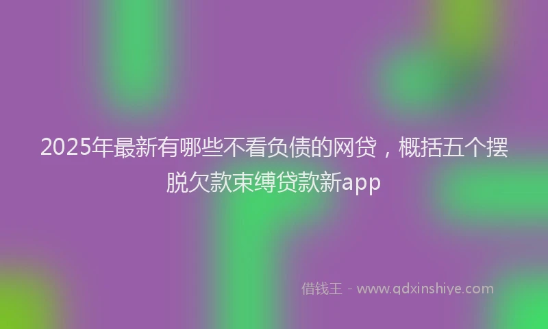 2025年最新有哪些不看负债的网贷，概括五个摆脱欠款束缚贷款新app