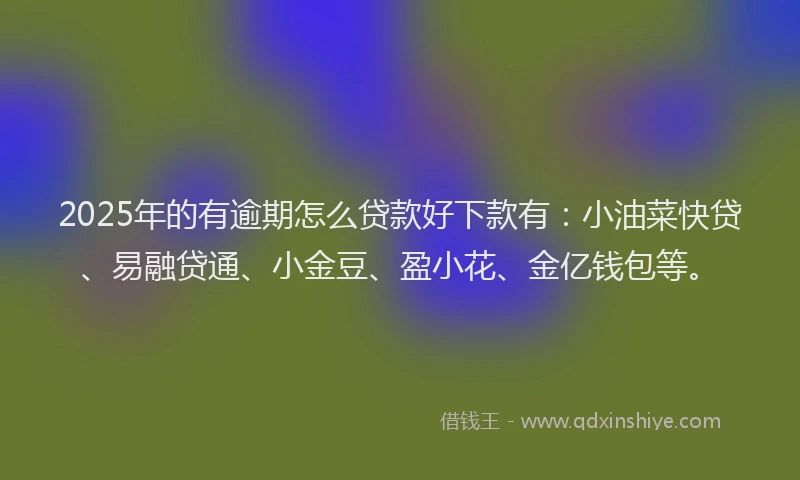 2025年的有逾期怎么贷款好下款有：小油菜快贷、易融贷通、小金豆、盈小花、金亿钱包等。