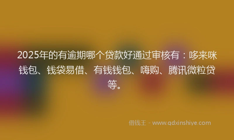 2025年的有逾期哪个贷款好通过审核有：哆来咪钱包、钱袋易借、有钱钱包、嗨购、腾讯微粒贷等。