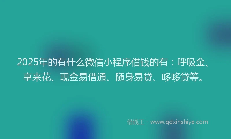 2025年的有什么微信小程序借钱的有：呼吸金、享来花、现金易借通、随身易贷、哆哆贷等。