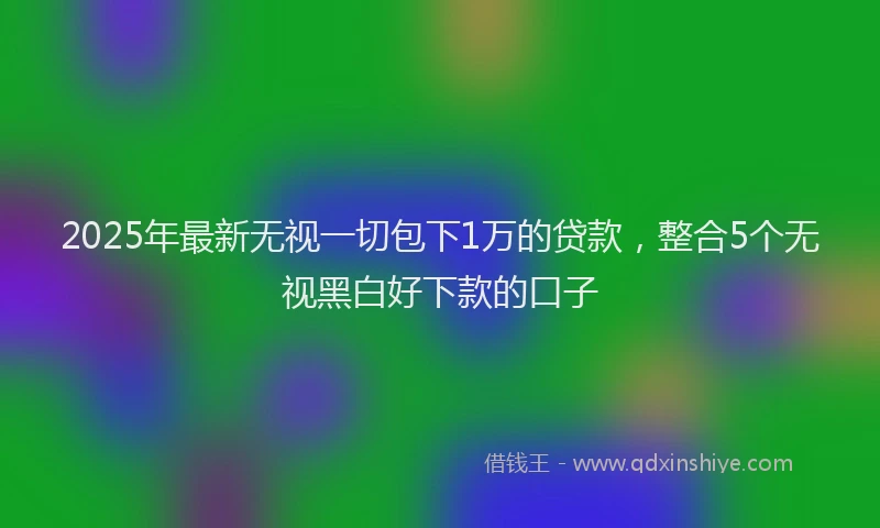 2025年最新无视一切包下1万的贷款，整合5个无视黑白好下款的口子