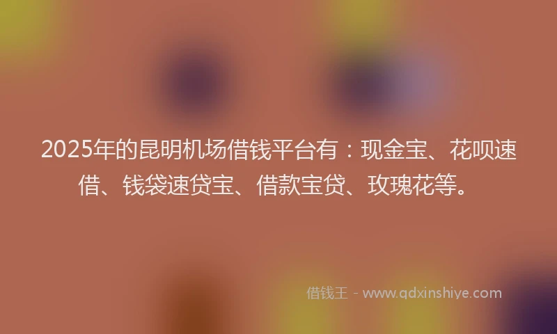 2025年的昆明机场借钱平台有：现金宝、花呗速借、钱袋速贷宝、借款宝贷、玫瑰花等。