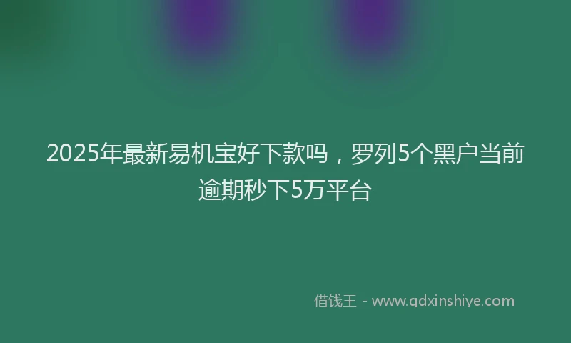 2025年最新易机宝好下款吗，罗列5个黑户当前逾期秒下5万平台