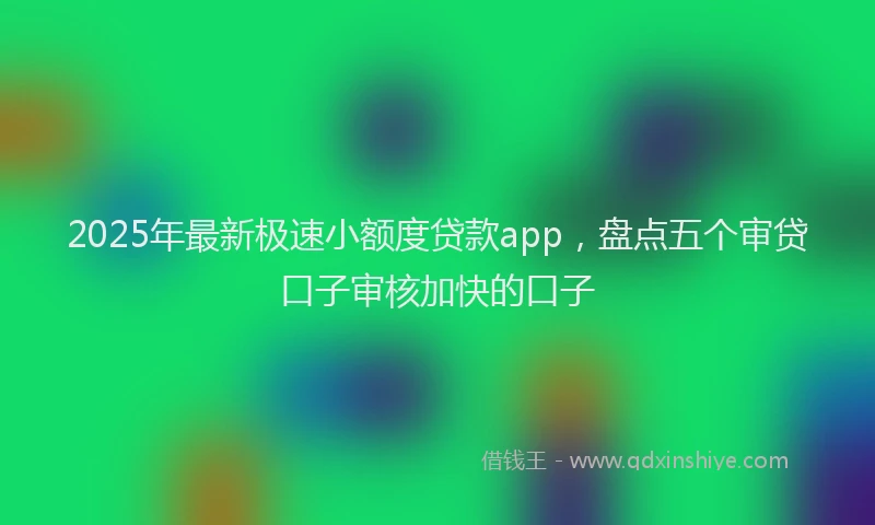 2025年最新极速小额度贷款app，盘点五个审贷口子审核加快的口子