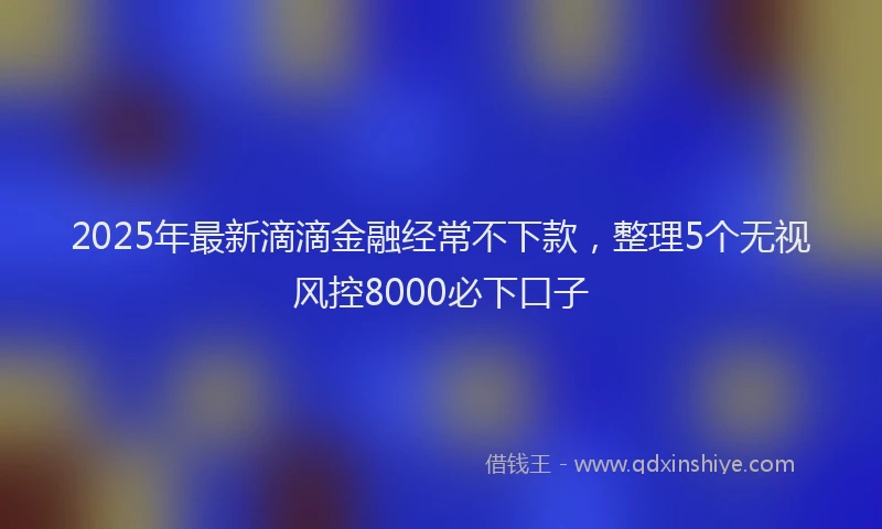 2025年最新滴滴金融经常不下款，整理5个无视风控8000必下口子