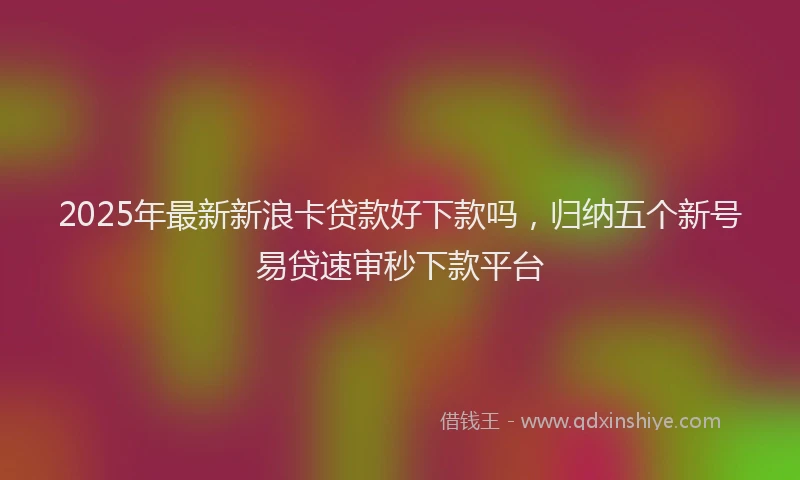 2025年最新新浪卡贷款好下款吗，归纳五个新号易贷速审秒下款平台